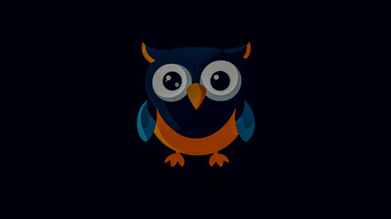Naklejka premium Minimalist Flat Vector Illustration of an Owl Character