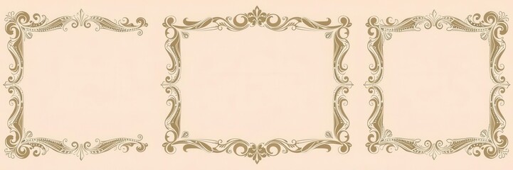 Assortment of intricate vector frames reminiscent of the Victorian era, victorian, set, collection