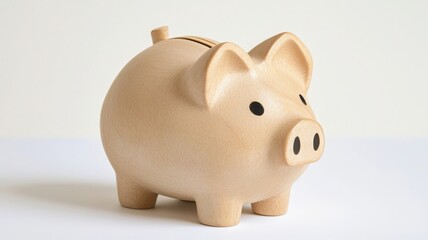 Obraz premium Simple piggy bank for savings on white isolated background.