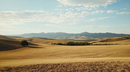 Obraz premium Serene Drought Landscape with Rolling Hills