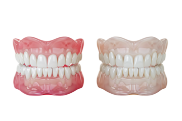 PNG of before and after white teeth isolated on a transparent background for dental or cosmetic treatment visuals.
