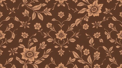 Fototapeta premium Elegant vintage floral pattern with intricate details and rich colors, botanical, design, decorative