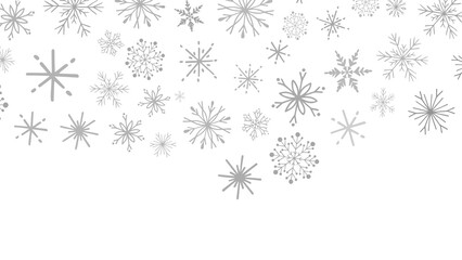 Hand Drawn Snowflakes Pattern Background