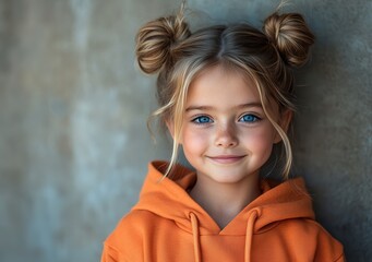Fototapeta premium kid smiling in studio color background