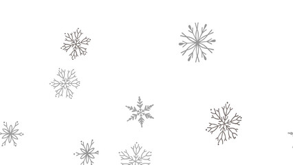Gray Snowflakes on White Background