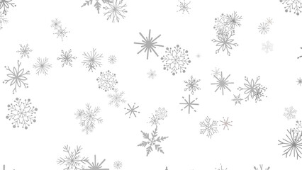 Grey Snowflake Pattern on White Background