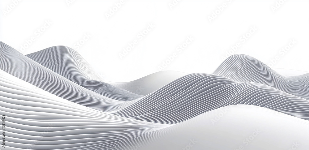 Poster white background with gray thin lines in the shape of curved lines