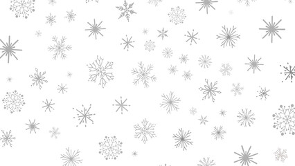 Grey Snowflake Pattern on White Background