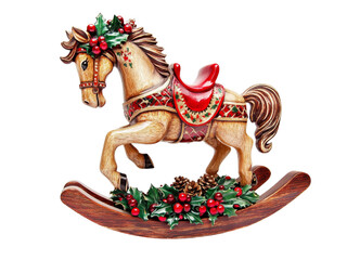  Wooden Rocking Horse with christmas details