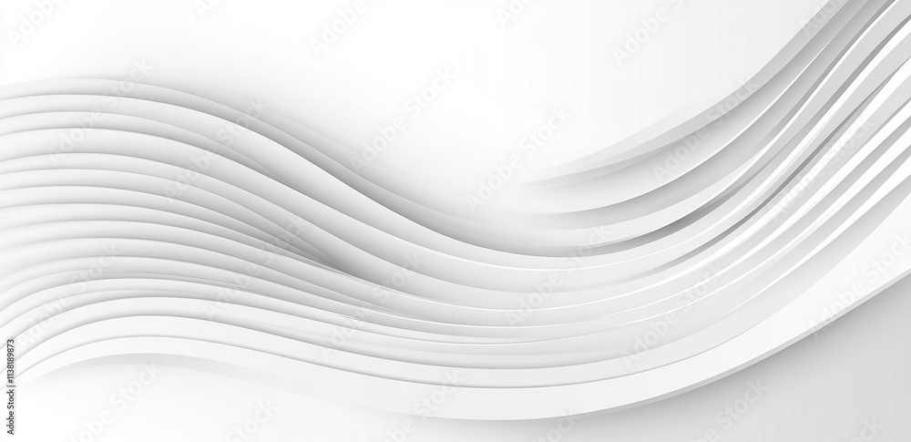 Poster white background with gray thin lines in the shape of curved lines