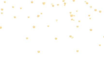 Golden Balls Falling on White Background