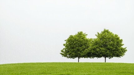 Fototapeta premium Serene rainy landscape with trees nature scene tranquil environment