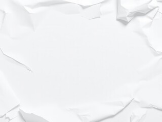Obraz premium White paper texture background with soft crinkles and folds, copy space, empty, folds