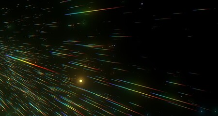 Abstract Colorful Light Streaks on Black Background