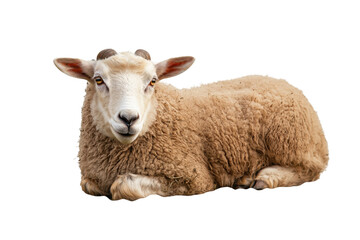 A sheep from a farm, photorealistic, on isolated transparent background