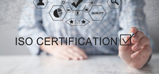 ISO Certification. Quality control. Business certificate standards