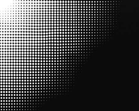 Monochrome Halftone Circle Pattern Background. Retro Pop Art Illustration for Screen Print Cover Design