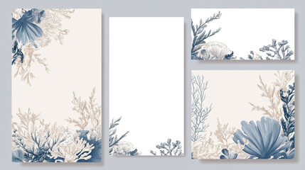 Vertical greeting card set with pink outline daffodil flowers frame on white background. Notebook cover design. Terrazzo abstract.