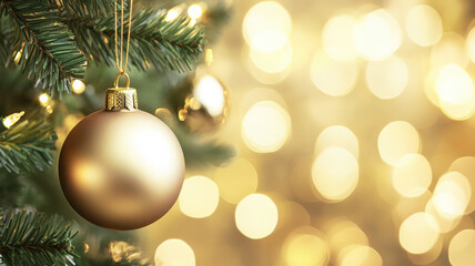 Obraz premium Golden Christmas Bokeh Background