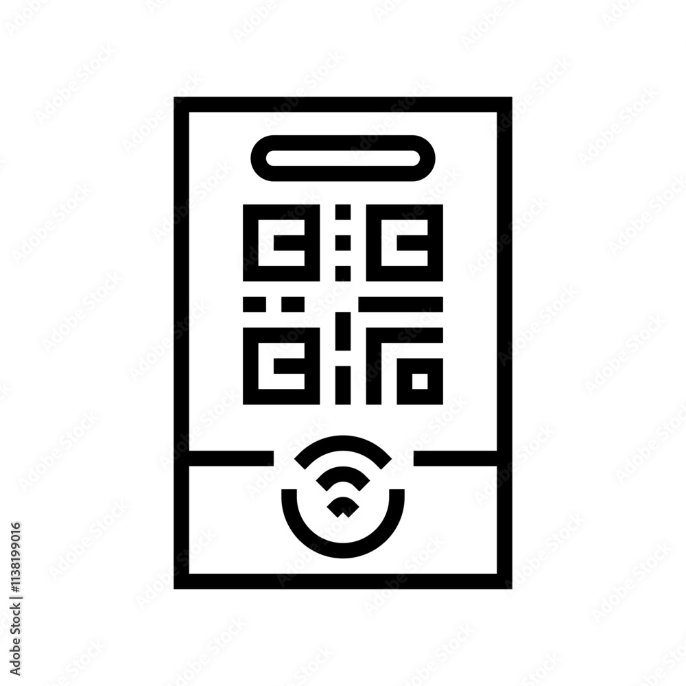 Poster tap to connect nfc technology line icon vector. tap to connect nfc technology sign. isolated contour