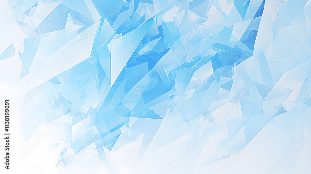 Aufkleber abstract background with shades of blue and white. crystalline, fragmented forms create a cool, dyna
