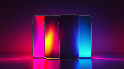 Colorful futuristic smartphone wallpapers with glowing vibrant hues