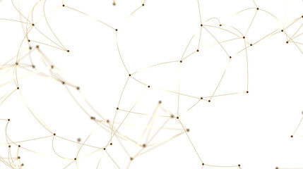 Abstract Golden Network on White Background