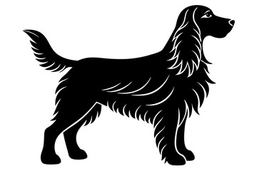 Cocker Spaniel Silhouette Vector Illustration of a Dog Standing with Floppy Ears and Feathered Legs