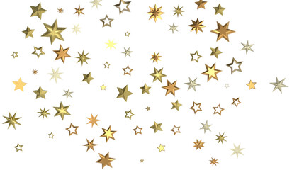 Stars - Holiday golden decoration, glitter frame isolated -