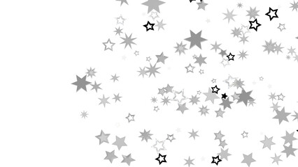 Abstract background with silver stars on a black background. This design creates a twinkling, festive, and stylish feel.