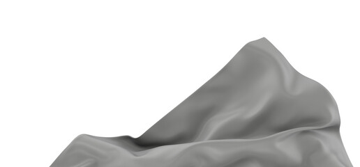 Fototapeta premium A close-up of a grey fabric with a smooth texture and flowing draping.