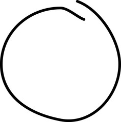 Hand drawn ovals and circles. Circle frames. Ellipses in doodle style. illustration isolated on transparent background.