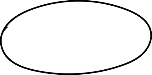 Hand drawn ovals and circles. Circle frames. Ellipses in doodle style. illustration isolated on transparent background.