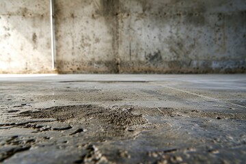 Polished Concrete Texture Background. Rough Floor Construction in Grey Tones