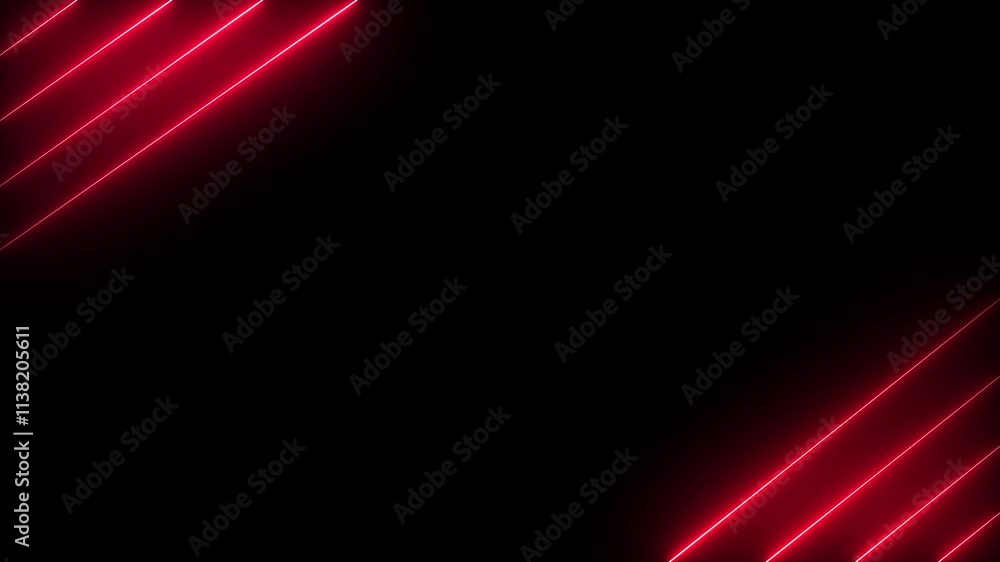 Poster abstract red neon lights animated on a dark background. abstract neon lines moving up screen saver, 