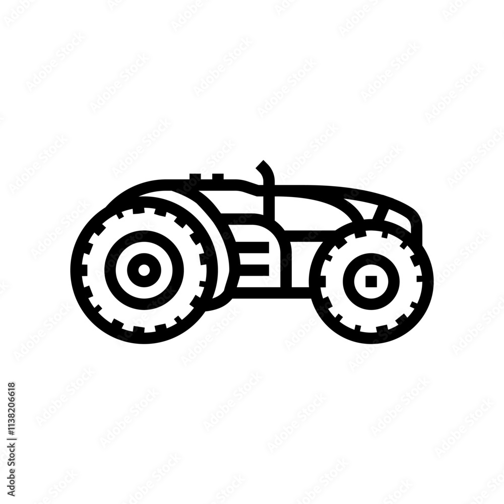 Poster autonomous tractor robot harvests line icon vector. autonomous tractor robot harvests sign. isolated