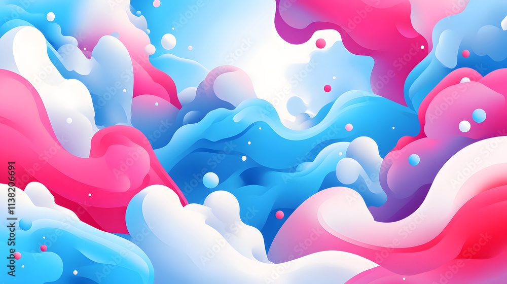 Aufkleber abstract art featuring vibrant pink and blue swirls, creating a dynamic and dreamy visual. perfect f