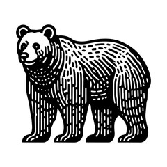 Fototapeta premium Simple Vector Icon of a European Brown Bear – Logo Design Illustration