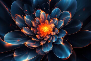 Obraz premium Fiery Bloom: Abstract fractal art