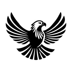 Obraz premium Simple Vector Icon of a Golden Eagle – Logo Design Illustration