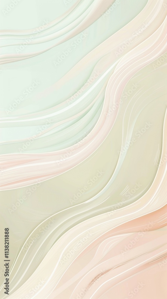 Poster pastel green and pink abstract background flowing smoothly creating a mesmerizing and elegant visual
