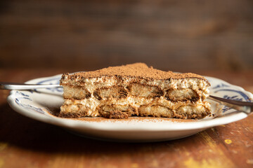 Tiramisu Dessert at an Italian Restaurant