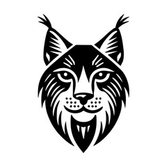 Obraz premium Simple Vector Icon of a Balkan Lynx head – Logo Design Illustration