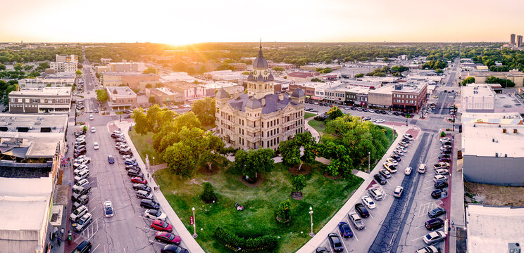Fototapeta Downtown Denton Texas Panoramic
