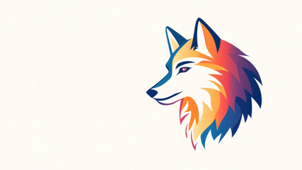 Obraz premium Colorful abstract wolf illustration on a white background