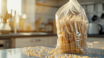 Obraz premium Clear Plastic Bag with Barley