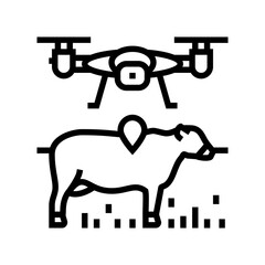 livestock monitoring robot harvests line icon vector. livestock monitoring robot harvests sign. isolated contour symbol black illustration