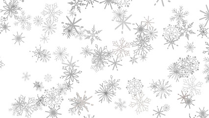 Sparkling Snowfall: Dynamic 3D Illustration of Falling Christmas Snowflakes