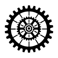 Simple Vector Icon of a gear &ndash; Logo Design Illustration
