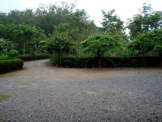 wet parking area when raining